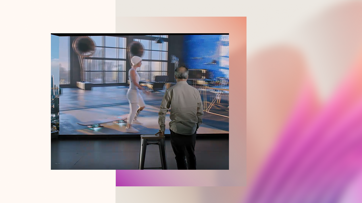 A still image from Microsoft's interview with Framestore for the Art in the Cloud series