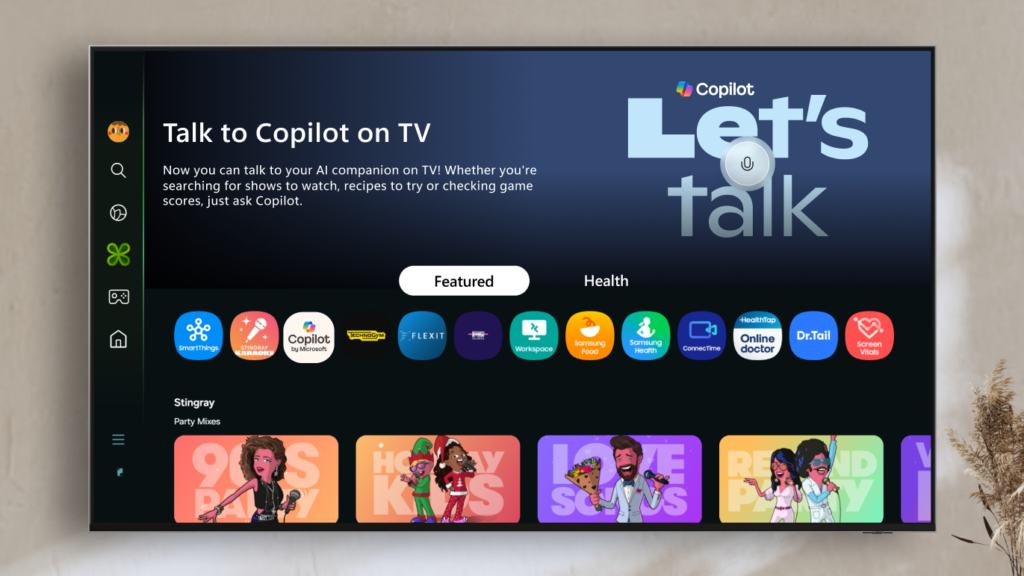 A screen shot of a television showing different user experience options.