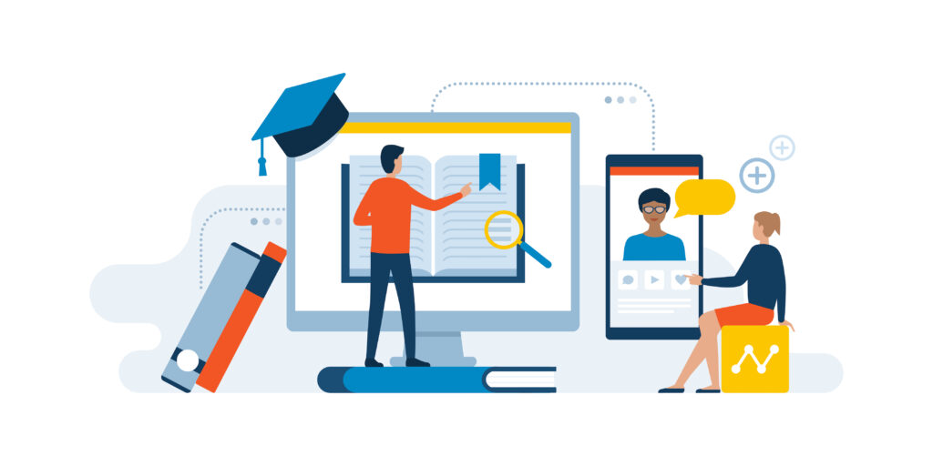 students learning via online apps