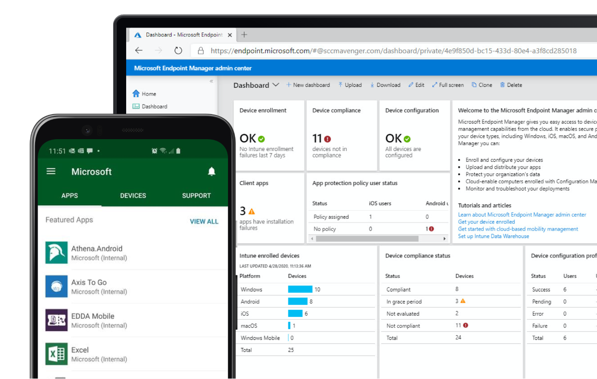 An image showing how Microsoft 365 security solutions work across identities, endpoints, emails, apps, data, clouds, networks, and IOT devices