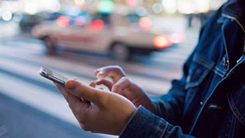 Woman looking at her phone